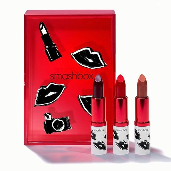 SMASHBOX Black Cherry, Easy, Get Fired Be Legendary Lipstick Limited Edition Set - Picture 3 of 3